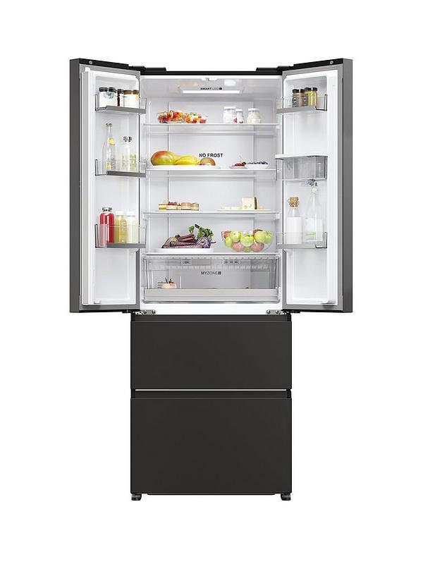 Haier HFR5719EWPB Non-Plumbed Total No Frost American Fridge Freezer with Water Dispenser, E Rated - Slate Black - Image 2